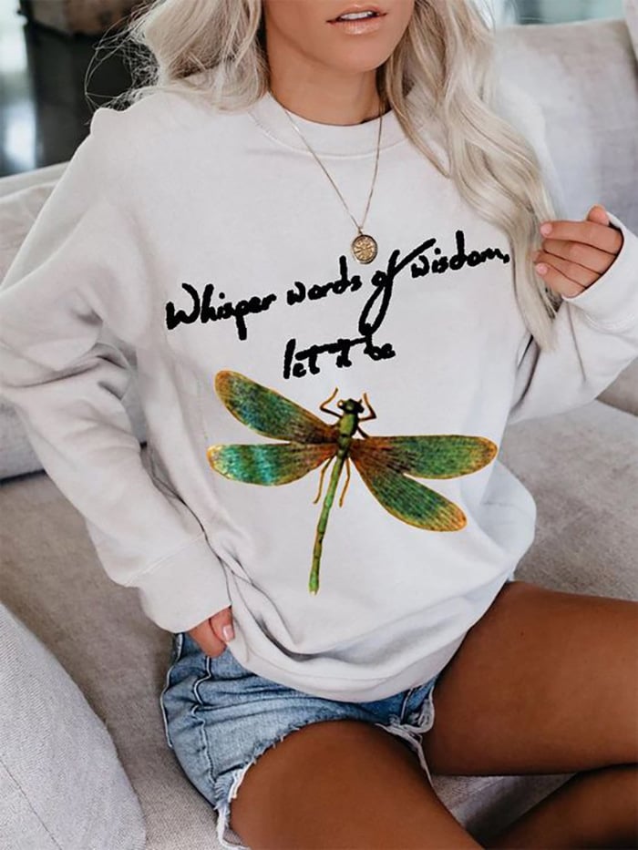 Printed Long-Sleeved Pullover Round Neck Sweater