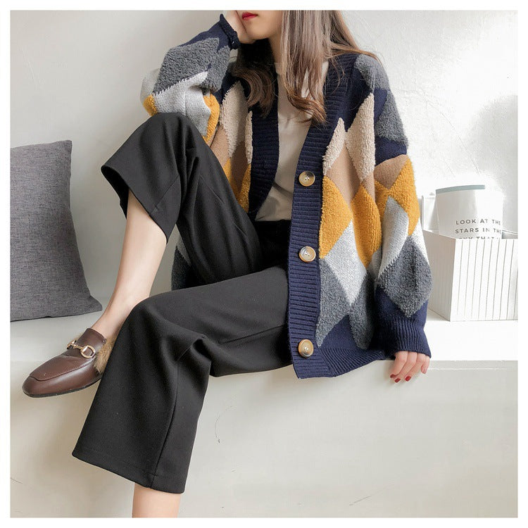 Loose Korean Style Knitted Cardigan Sweater Coat