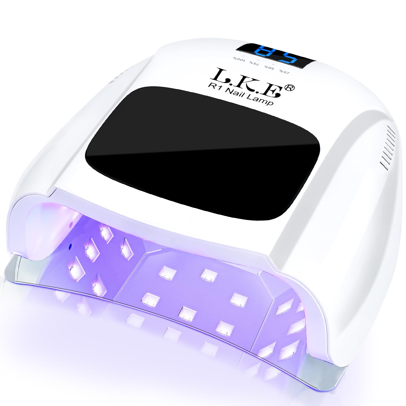 Cordless UV Nail Lamp 80W Rechargeable UV Light for Gel Nails with Metallic Reflector Metal Base Professional LED Nail Dryer Nail Tech Supplies Fast Curing Lamp for Salon or Home (Large)