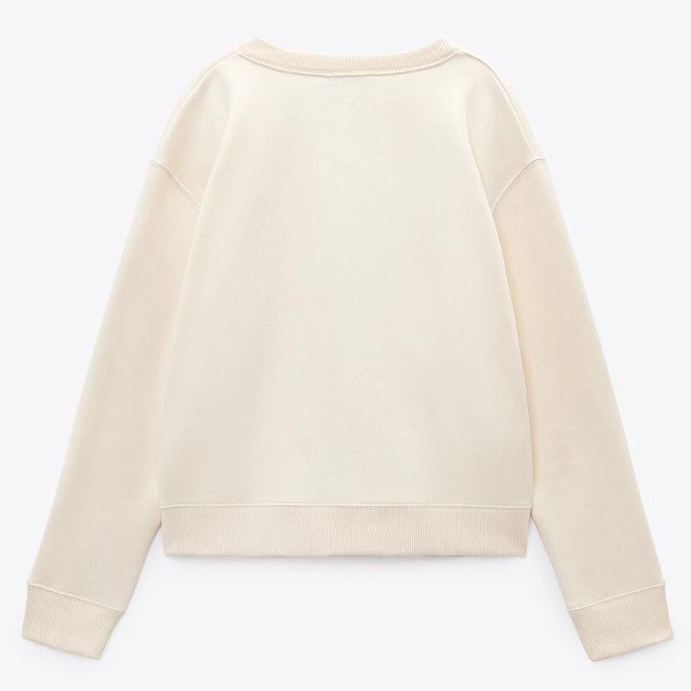 Women's Round Neck Printed Long-sleeved Sweater