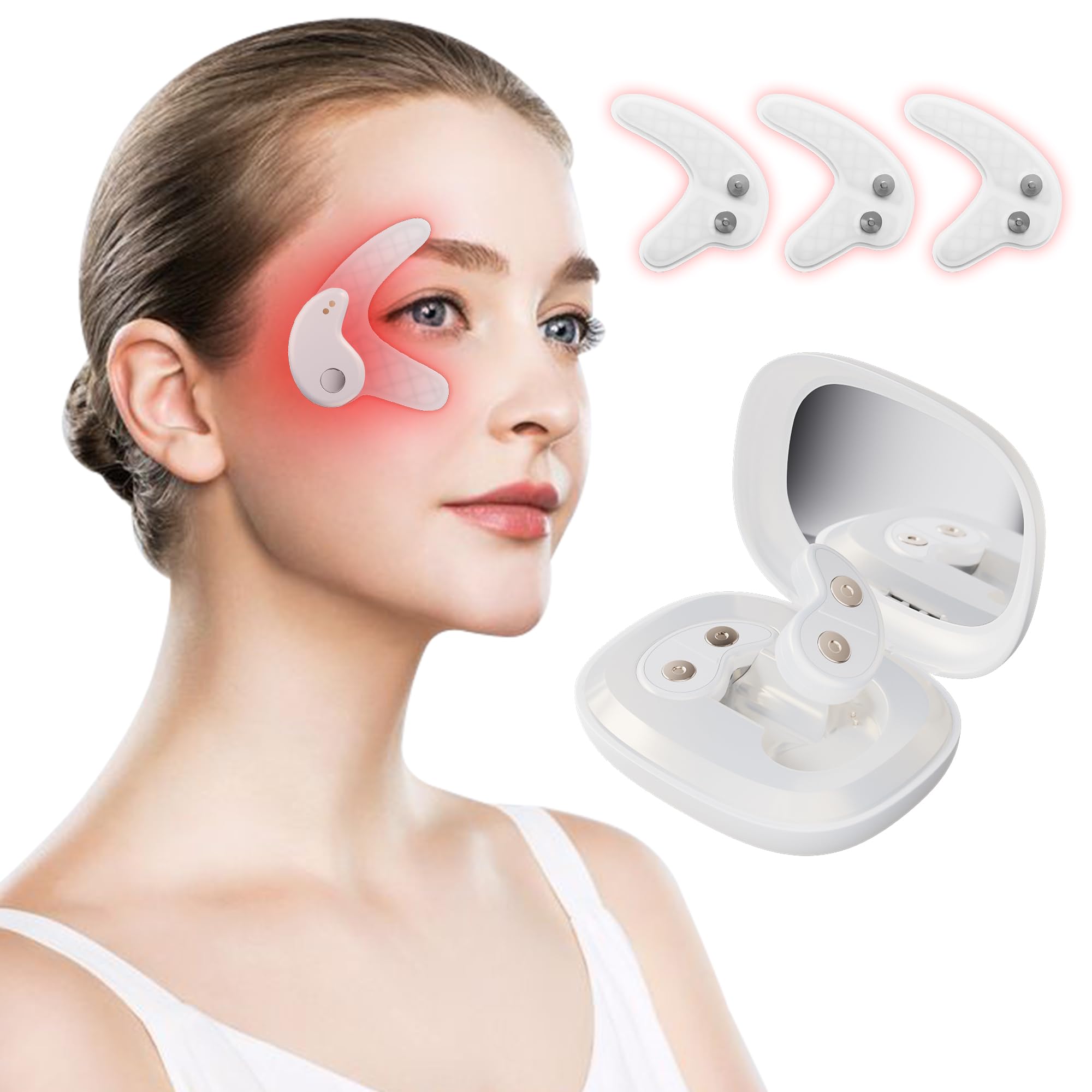 ZoGoo Under Eyes Face Red Light Therapy Massager Eye Led Red Light Beauty Device Under Eye Patches Lift Tools Eye Bag Remover for Reduce Dark Circles Puffiness Wrinkles Relax Eye Strain