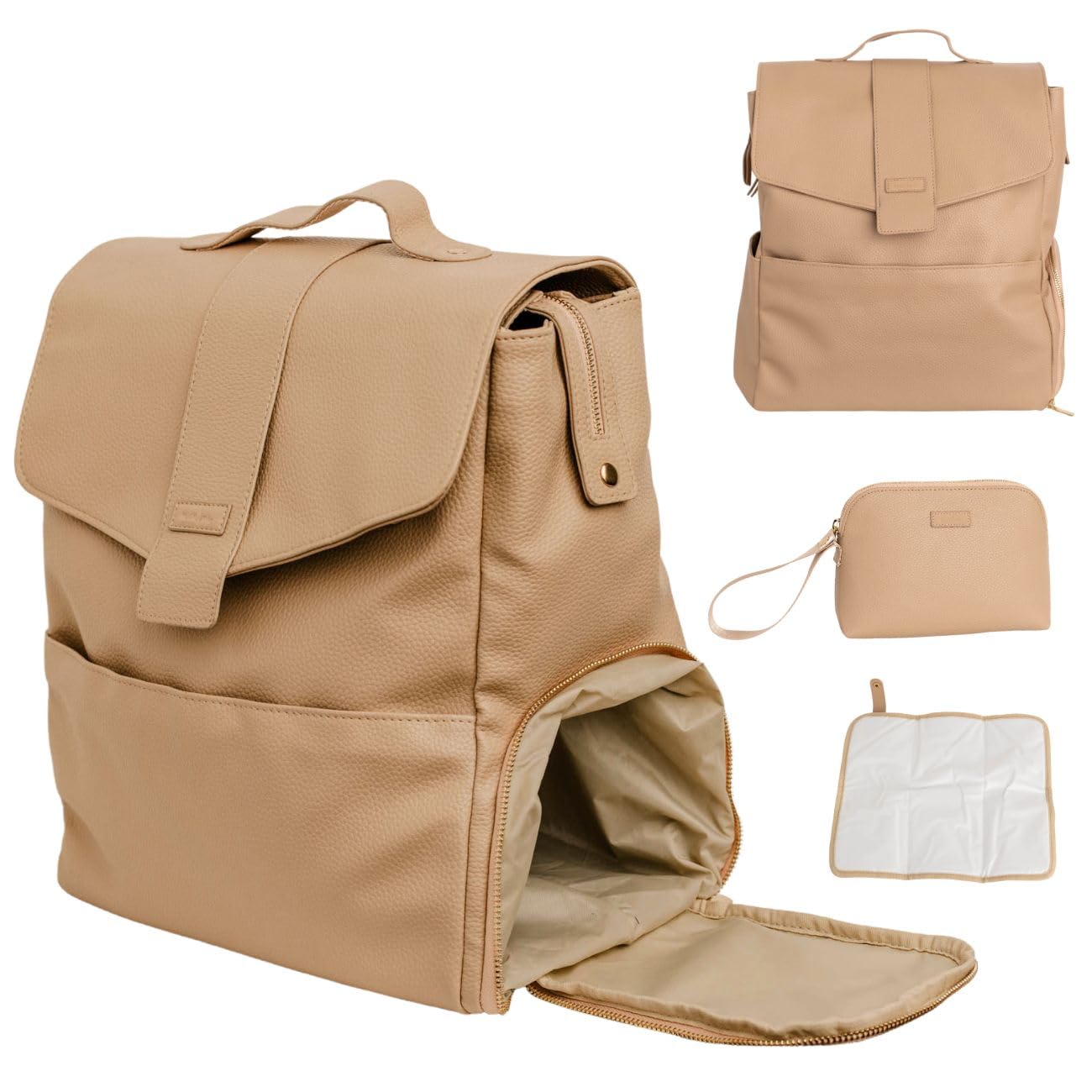 Mombru Vegan Leather breast pump bag with cooler Breast milk cooler travel bag Compatible with Spectra S1 S2 Pumping bag Wearable breast pump bag Breast pump backpack with cooler