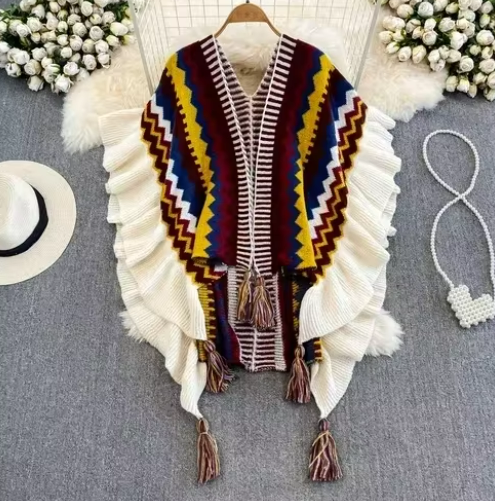 Ethnic Style Knitted Cardigan